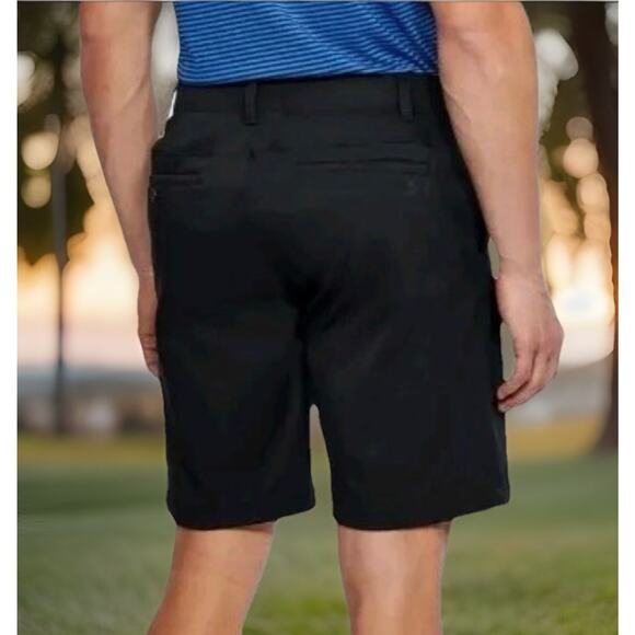 Under Armour Shorts Black HeatGear PGA Golf Tour Mens 34 New Fast Ship - Picture 3 of 10